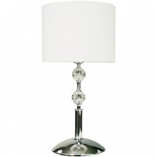 Πορτατίφ 1xE27 Μεταλλικό Κρύσταλλο με Υφασμάτινο καπέλο σε Νίκελ Ματ 3422-SN